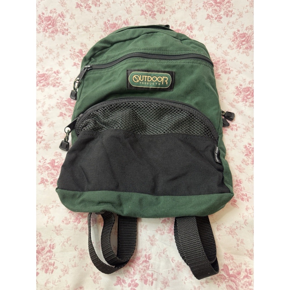Vintage Outdoor Products Green Black Backpack Made in USA 11x15